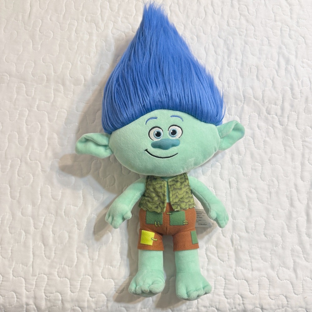 DreamWorks Kids Branch Plush Green Blue Trolls Movie Stuffed Toy 16" ORIGINAL